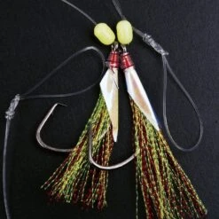 FLADEN Dorsch & Köhler Rig Mit Grün-Roten Federn Gr. 8/0